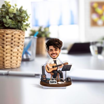 Personalized Music Theme Bobblehead Caricature with Shaking Head Unique Car Dashboard Decor Gift for Musicians, Singers & Music Lovers